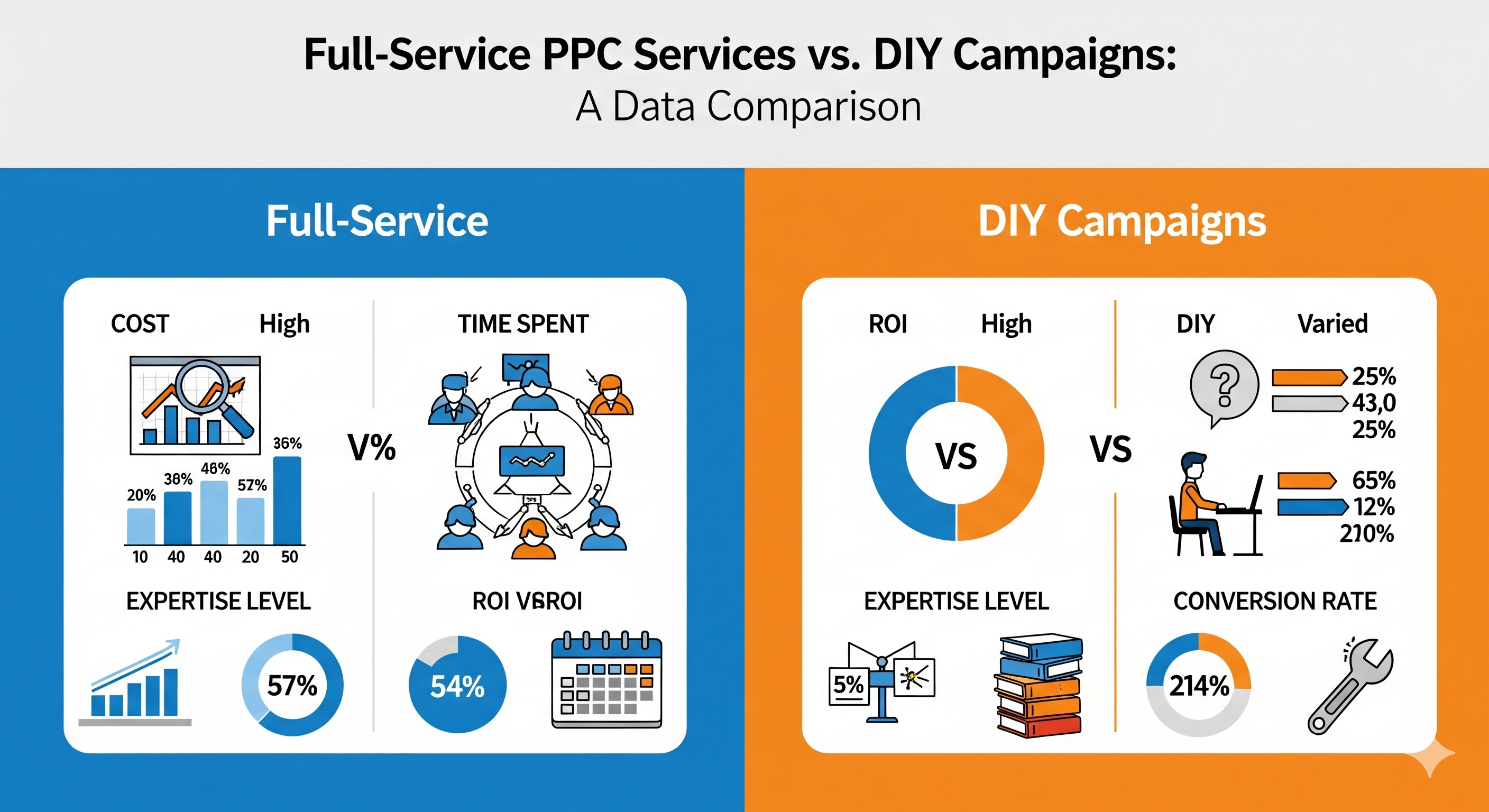 Full‑Service PPC Services vs. DIY Campaigns: A Data Comparison
